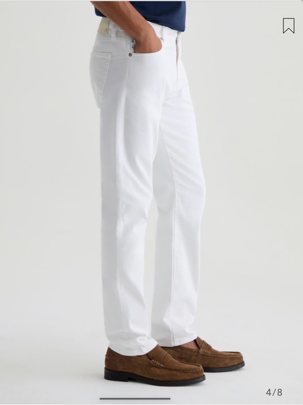 AG Tellis Jeans Modern Slim Fit, White, Size 31 - Picture 4 of 14